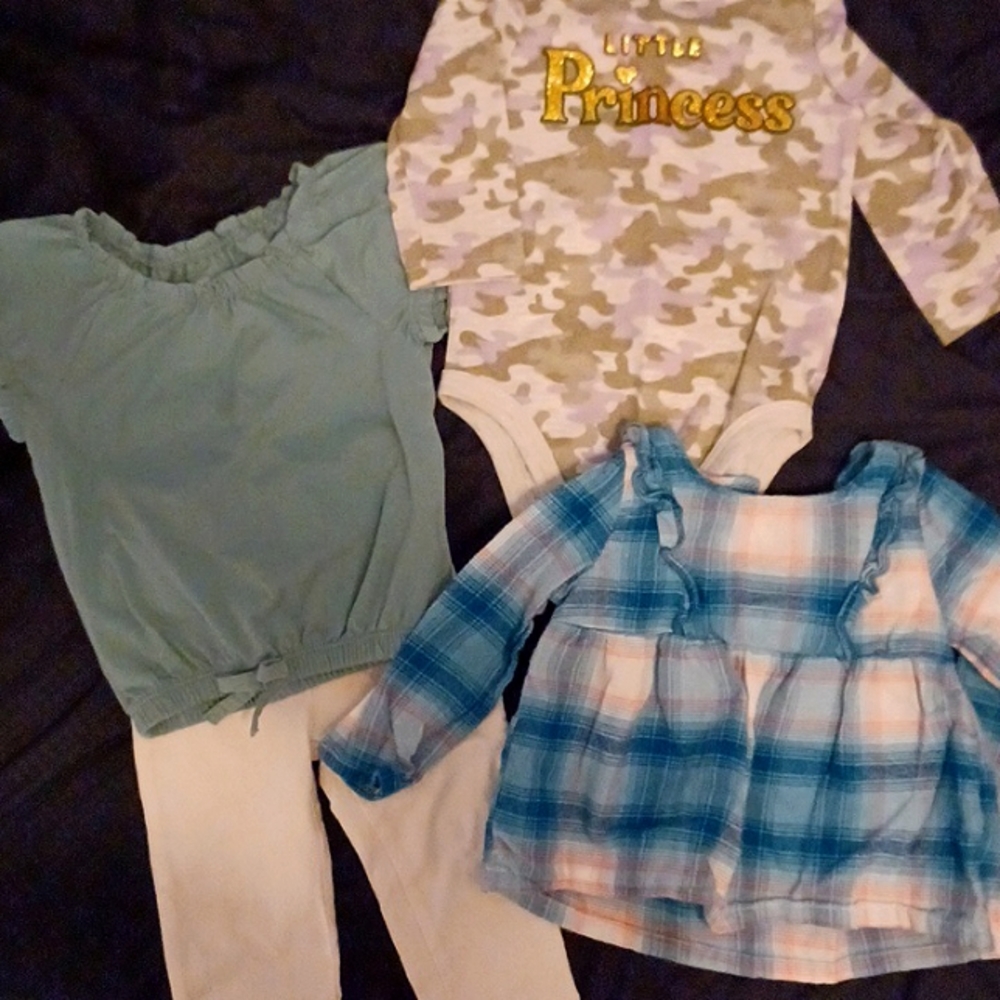 * 12 months Baby Girl Bundle* 3 shirts and 1 pair of pants